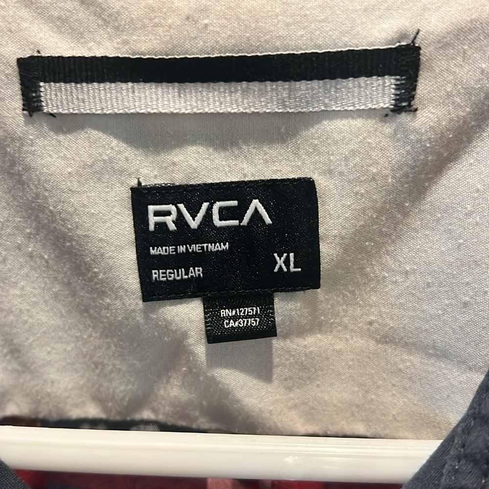 RVCA Button-Up Short Sleeved XL Red/Blue/Yellow/White Plaid Shirt - Picture 2 of 4